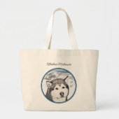 Alaskan Malamute Schilderij Mal Sled Dog Art Grote Tote Bag (Voorkant)