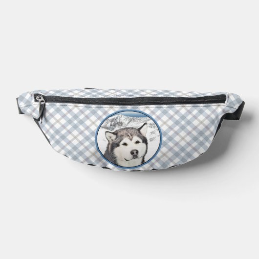 Alaskan Malamute Schilderij Mal Sled Dog Art Heuptasje (Liggend)