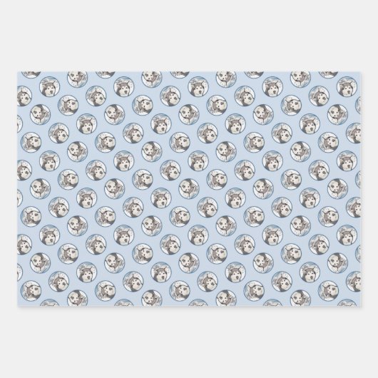 Alaskan Malamute Schilderij Mal Sled Dog Art Inpakpapier Vel (Voorkant)