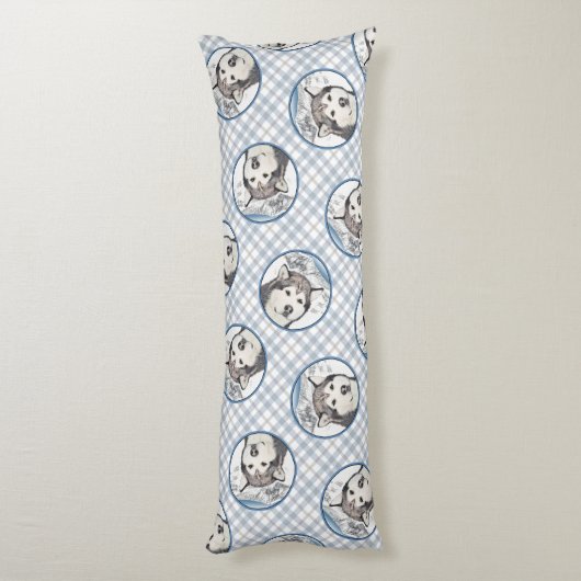 Alaskan Malamute Schilderij Mal Sled Dog Art Lichaamskussen (Achterkant (Verticaal))
