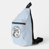 Alaskan Malamute Schilderij Mal Sled Dog Art Sling Bag (Rechterhoek)
