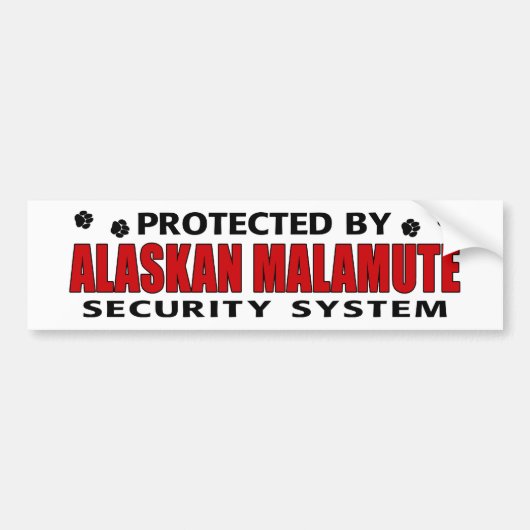 Alaskan Malamute Security Bumpersticker (Voorkant)