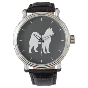 Alaskan Malamute Silhouette Horloge