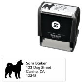 Alaskan Malamute Silhouette retouradres Zelfinktende Stempel (In situ)