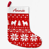 Alaskan Malamute Silhouettes Holiday Pattern Xmas Kleine Kerstsok (Voorkant)