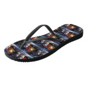 Alaskan Malamute Sneeuw slee rit Kerstmis  Teenslippers (Schuin)