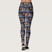 Alaskan Malamute Snowy Sleigh Ride Kerstmis Leggings (Achterkant)