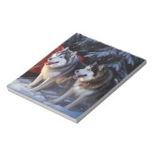 Alaskan Malamute Snowy Sleigh Ride Kerstmis Notitieblok (Linkerzijde)