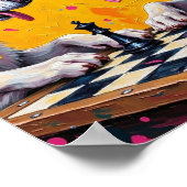 Alaskan Malamute Speelt Schaken Pop Art Poster (Hoek)