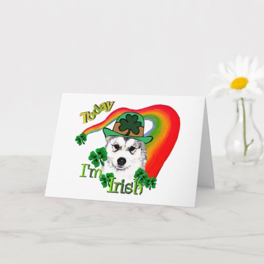 Alaskan Malamute St. Patrick's Day Kaart (Kleine Plant)