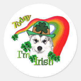 Alaskan Malamute St. Patrick's Day Ronde Sticker