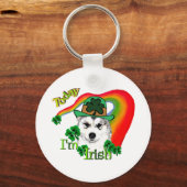 Alaskan Malamute St. Patrick's Day Sleutelhanger (Voorkant)
