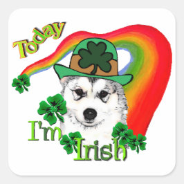Alaskan Malamute St. Patrick's Day Vierkante Sticker