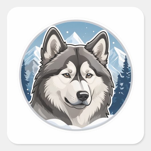 Alaskan Malamute Sticker (Voorkant)