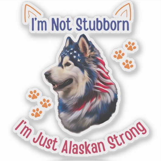 Alaskan Malamute Sticker (Voorkant)