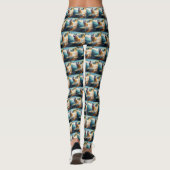 Alaskan Malamute Strand Surfen Schilderij Leggings (Achterkant)