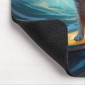 Alaskan Malamute Strand Surfen Schilderij Muismat (Hoek)