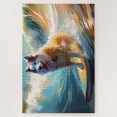 Alaskan Malamute Strand Surfing Schilderij Legpuzzel (Verticaal)