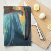 Alaskan Malamute Strand Surfing Schilderij Theedoek (Quarter Fold)