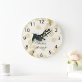 Alaskan Malamute ~ Tan Leaves Motiff Grote Klok (Huis)