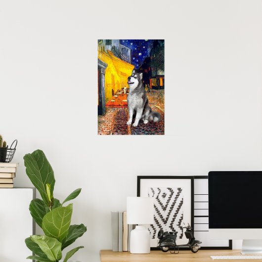 Alaskan Malamute - Terrace Cafe Poster (Thuiskantoor)