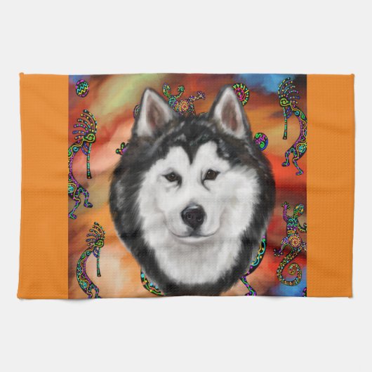 ALASKAN MALAMUTE THEEDOEK (Horizontaal)