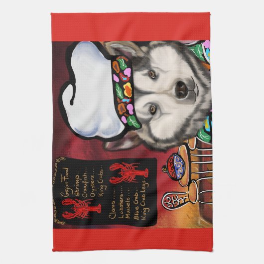 Alaskan Malamute Theedoek (Verticaal)