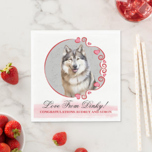 Alaskan Malamute Trouwservietten Met Honden Foto Servet