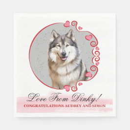 Alaskan Malamute Trouwservietten Met Honden Foto Servet