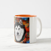 ALASKAN MALAMUTE TWEEKLEURIGE KOFFIEMOK (Voorkant rechts)