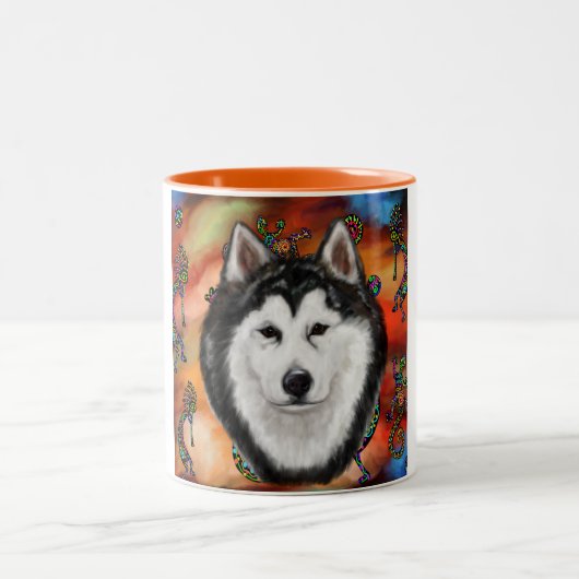 ALASKAN MALAMUTE TWEEKLEURIGE KOFFIEMOK (Center)