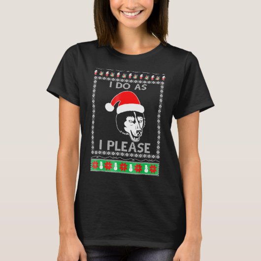 Alaskan Malamute Ugly Kerstmis T-shirt (Voorkant)