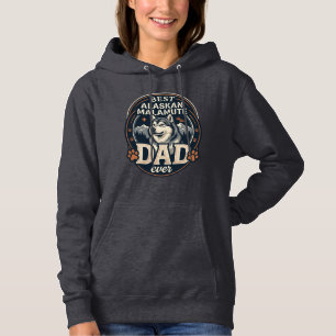 Alaskan Malamute Vader Hond Portret Bergen Badge Hoodie