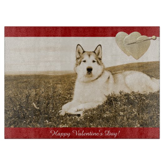 Alaskan Malamute Valentijnsdag Snijplank (Voorkant)