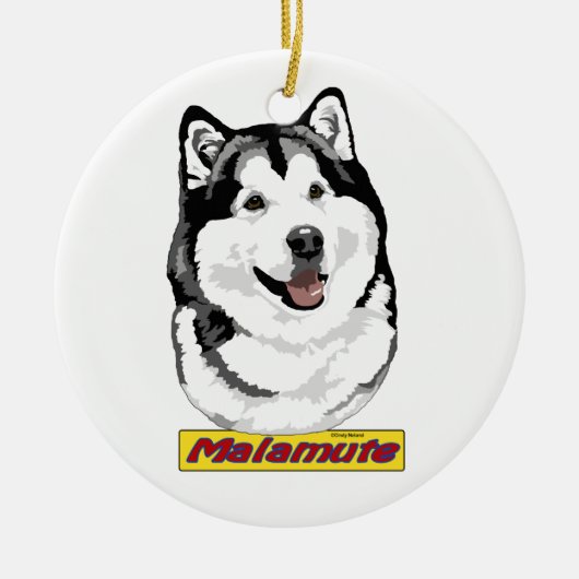 Alaskan Malamute-versiering Keramisch Ornament (Voorkant)