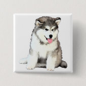 Alaskan Malamute Vierkante Button 5,1 Cm (Voorkant)