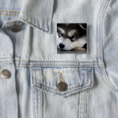 Alaskan Malamute Vierkante Button 5,1 Cm (In situ)