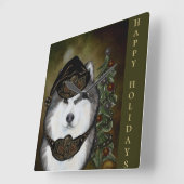 Alaskan Malamute Vierkante Klok (Hoek)