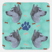 Alaskan Malamute Vierkante Sticker (Voorkant)