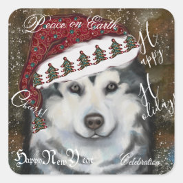 Alaskan Malamute Vierkante Sticker