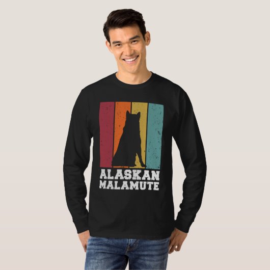 Alaskan Malamute Vintage T-shirt (Voorkant volledig)