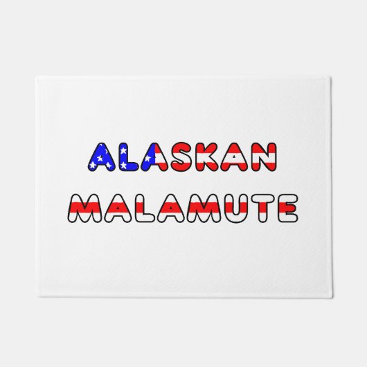 Alaskan malamute vlag in naam deurmat (Voorkant)