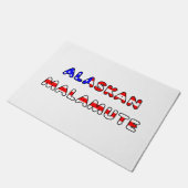 Alaskan malamute vlag in naam deurmat (Schuin)