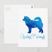 Alaskan Malamute Waterverf Briefkaart (Voorkant / Achterkant)