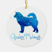 Alaskan Malamute Waterverf Keramisch Ornament (Voorkant)