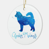Alaskan Malamute Waterverf Keramisch Ornament (Links)