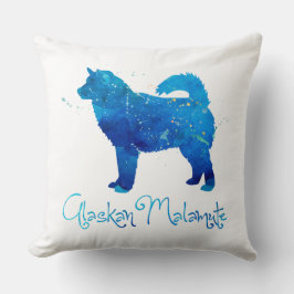 Alaskan Malamute Waterverf Kussen