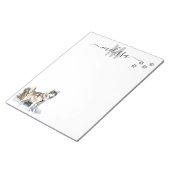 Alaskan Malamute Waterverf Monogram Gepersonalisee Notitieblok (Schuin)