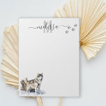 Alaskan Malamute Waterverf Monogram Gepersonalisee Notitieblok<br><div class="desc">Dit ontwerp kan op het gebied worden gepersonaliseerd dat door de foto en/of tekst te veranderen wordt verstrekt. Of het kan worden aangepast door te klikken deze Sjabloon personaliseert en dan de klik te kiezen om verdere optie aan te passen en de kleur van de achtergrond te schrappen of te...</div>