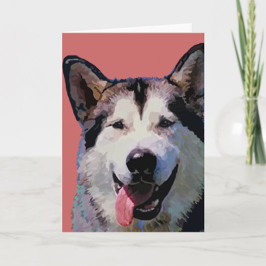 Alaskan Malamute Wenskaarten Kaart (Voorkant)